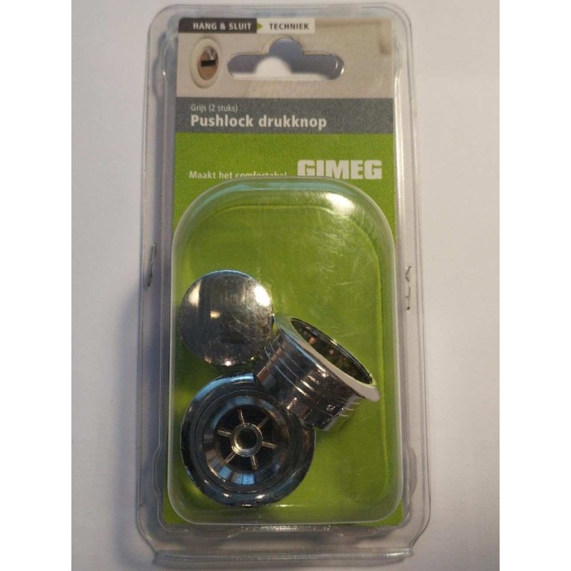 Pushlock drukknop chroom 2 stuks