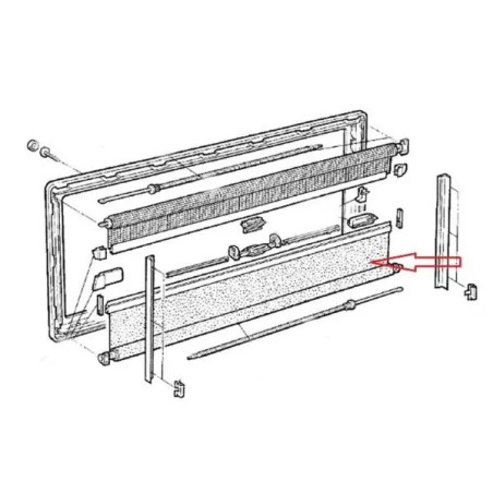Dometic S3/S4 Verduisteringsrollo Aluminium/Grijs 90x60 cm