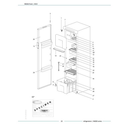 Thetford Koelkastsluiting N414*/T2152