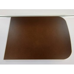 Tafelblad donderbruin met witte rand
