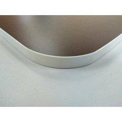 Tafelblad donderbruin met witte rand