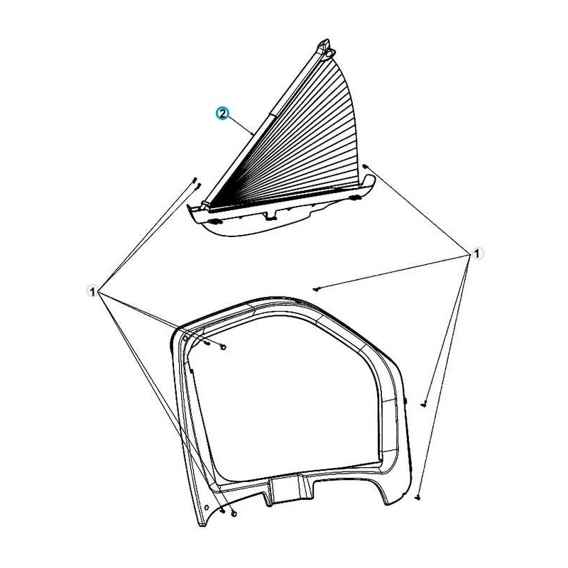 Cassette met plissee voor Dometic SP310 verduistering voor zijraam links